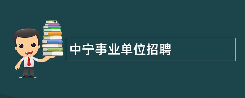 中宁事业单位招聘